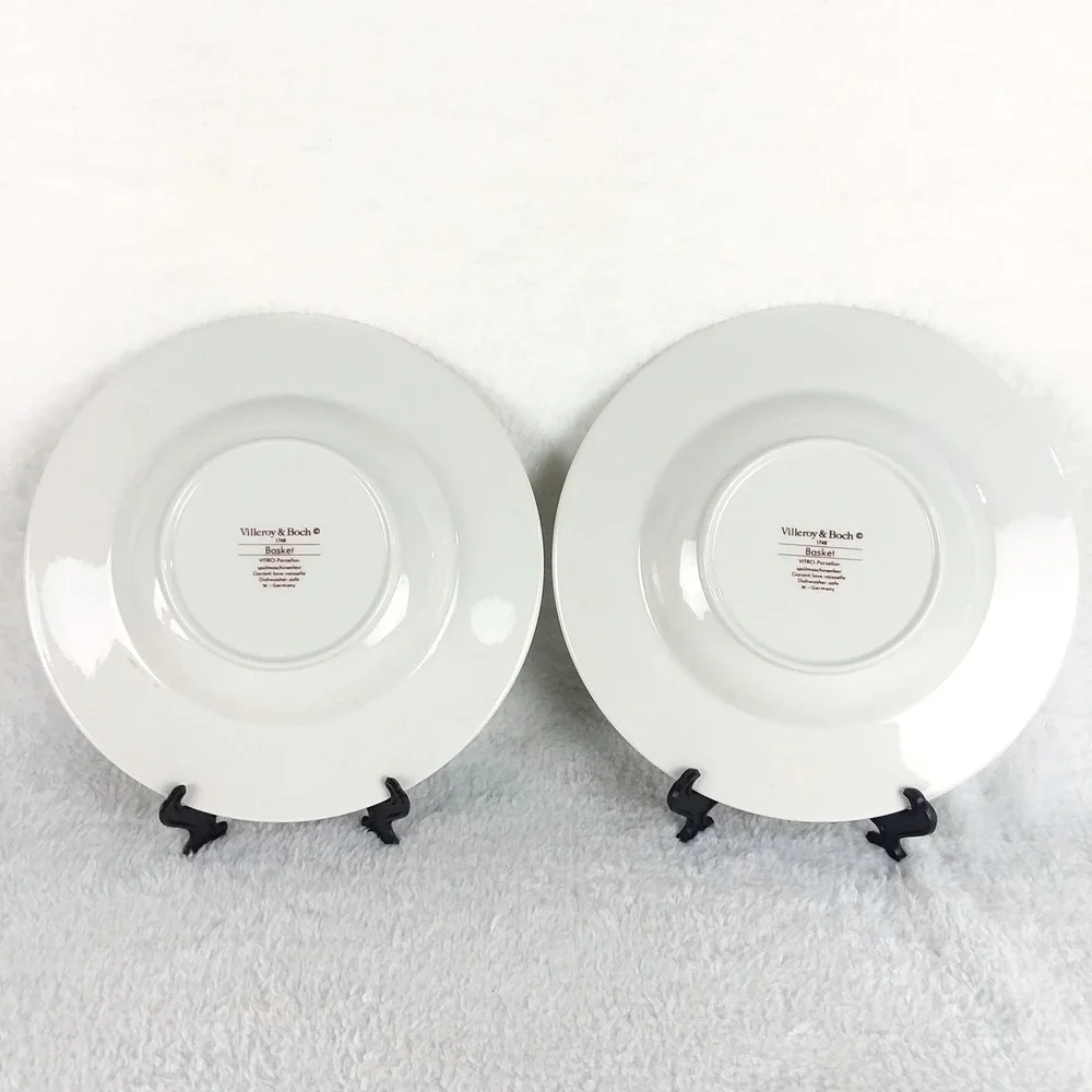2 Villeroy & Boch Basket Large Rim Soup Bowl 9 3/8